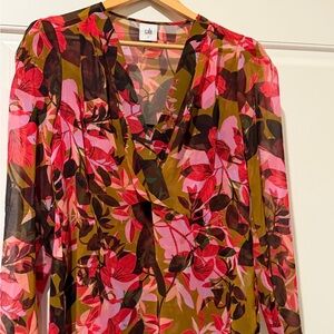 CAbi Multicolor Floral Blouse